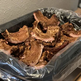 Ribs, we did cut into 2 ribs each for serving.  This worked great.  And using the Nesscos made serving a breeze.