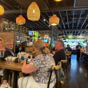 people eating at a restaurant