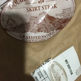 a bag of beef steak