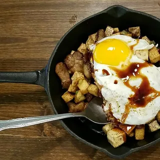 Skillet Char Siu Pork Belly Hash