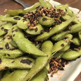 Wok Charred Garlicky Edamame