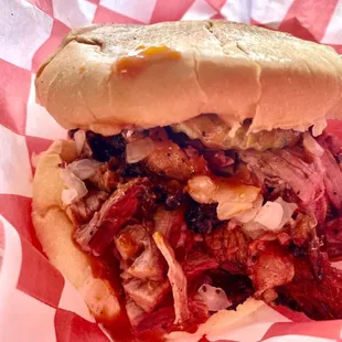 a pulled pork sandwich