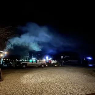 smoke coming out of a truck