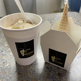 two cups of ice cream