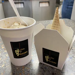 two cups of ice cream