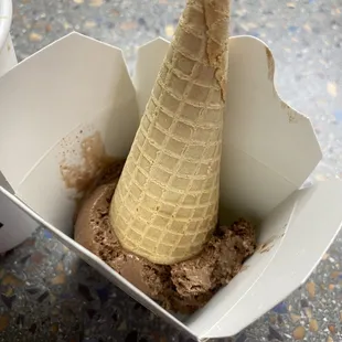 a cone of ice cream