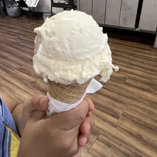 Kids scoop coconut ice cream $3.75