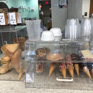 a variety of ice cream cones