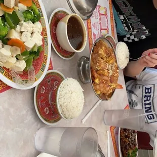a table full of food