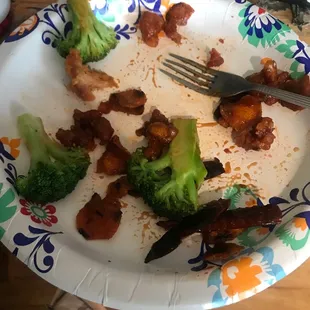 Fresh veggies to enjoy after the delicious orange chicken