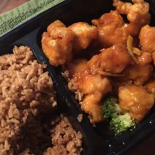 Orange chicken with fried rice