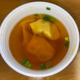 Won Ton Soup served with the lunch special.   No flavor.  It&apos;s nice and hot on this snowy day.