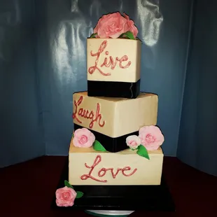 a three tiered wedding cake