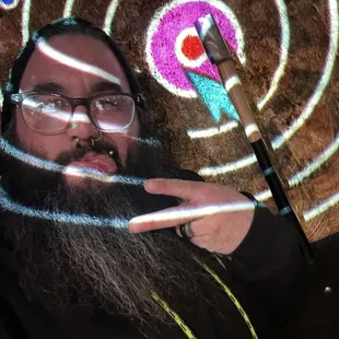 Me getting close to the bullseye! And being silly lol