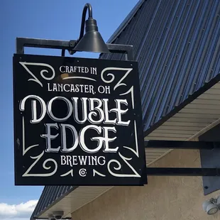 a sign for double edge brewing