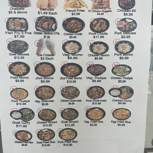 This is a photo of their food menu.