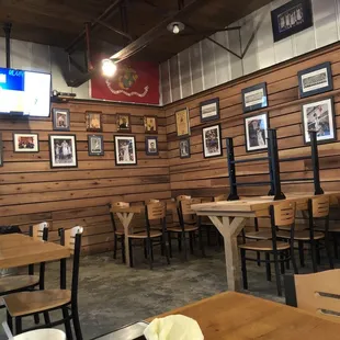 Dining area in front of bar