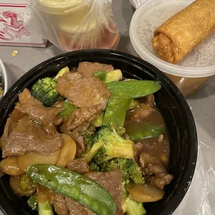 Beef and broccoli, extra water, chestnuts, and Peapod added perfectly