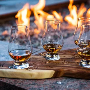 Whiskey Flight on the Patio