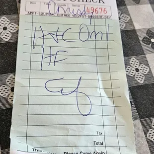 How many of these remain! A handwritten check with no prices! LOL!