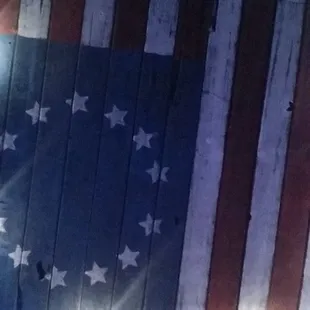 Wooden flag in the ceiling.  Cool.