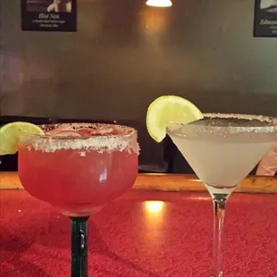 Lemon Drop martini and LL Margarita