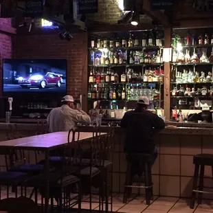 This is a shot of the bar well stocked. I had a gin and tonic was well proportioned for $7.