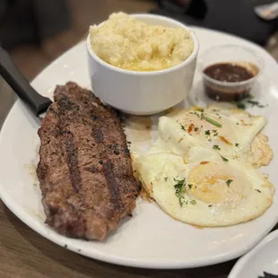 Steak &amp; Eggs w/ Side of Grits