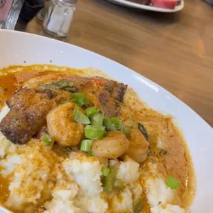 Blackened Catfish &amp; Shrimp with Grits