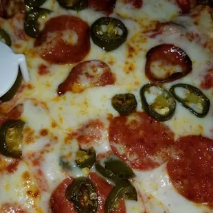 Pepperoni and jalapeno.