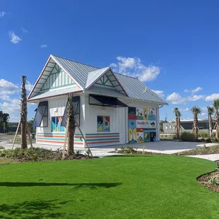 the front of the building