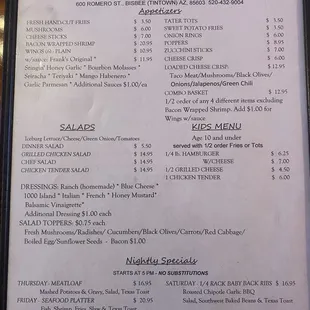 Menu Page One