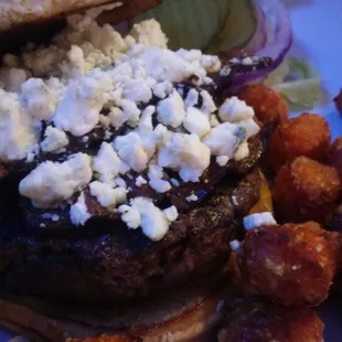 Bleu cheese burger.. great