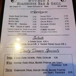 menu