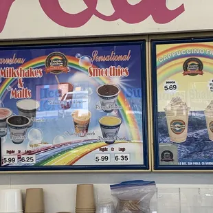 Menu as of March 2024