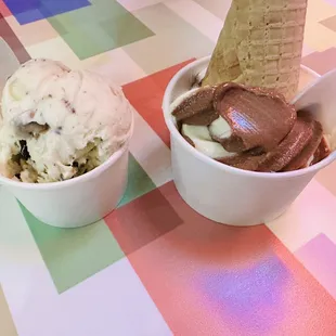 two bowls of ice cream
