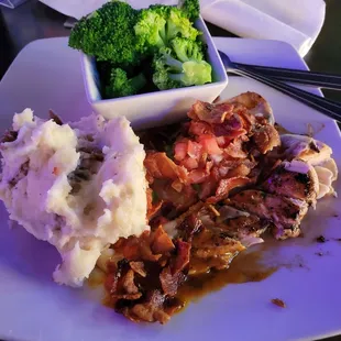 Monterey Chicken, Mashed Potatoes and Broccoli