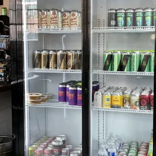 Cooler with takeaway beer and drinks from other companies