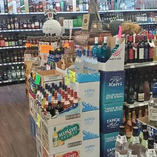 a variety of products in a store