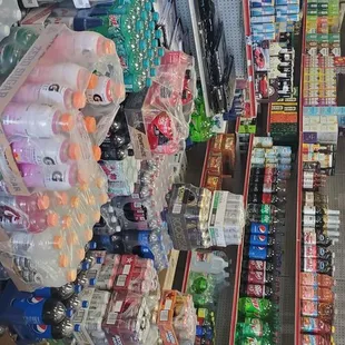 a variety of bottled beverages