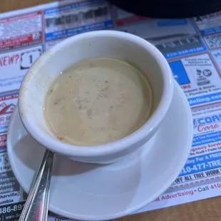 Cream of crab soup (has gotten more watery lately, not in a good way)
