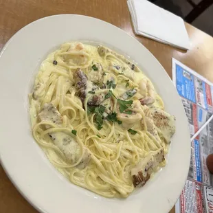 Chicken and shrimp Alfredo