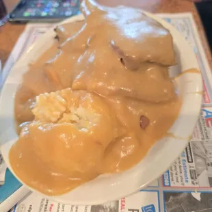 Smothered beef sandwich