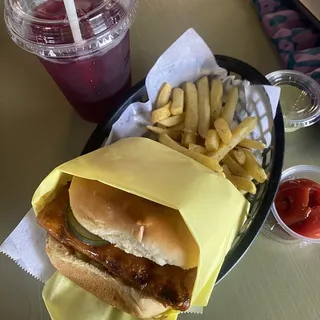 Fried Tofu Sandwich w/ Fries