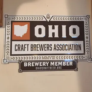 a sign for a craft brewers association