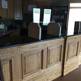the kitchen counter and bar