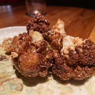 Cauliflower with spiced yogurt, marcona almonds