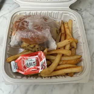 Ooey Gooey Smashburger and fries