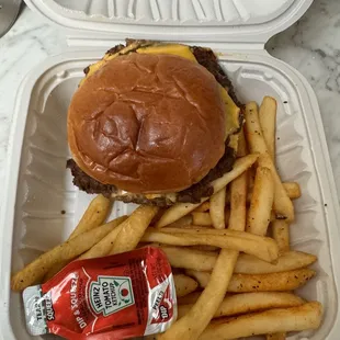 Ooey Gooey Smashburger and fries