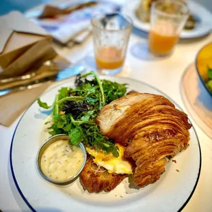 Croissanwich- it&apos;s like an arugula salad on top of a delicious sandwich